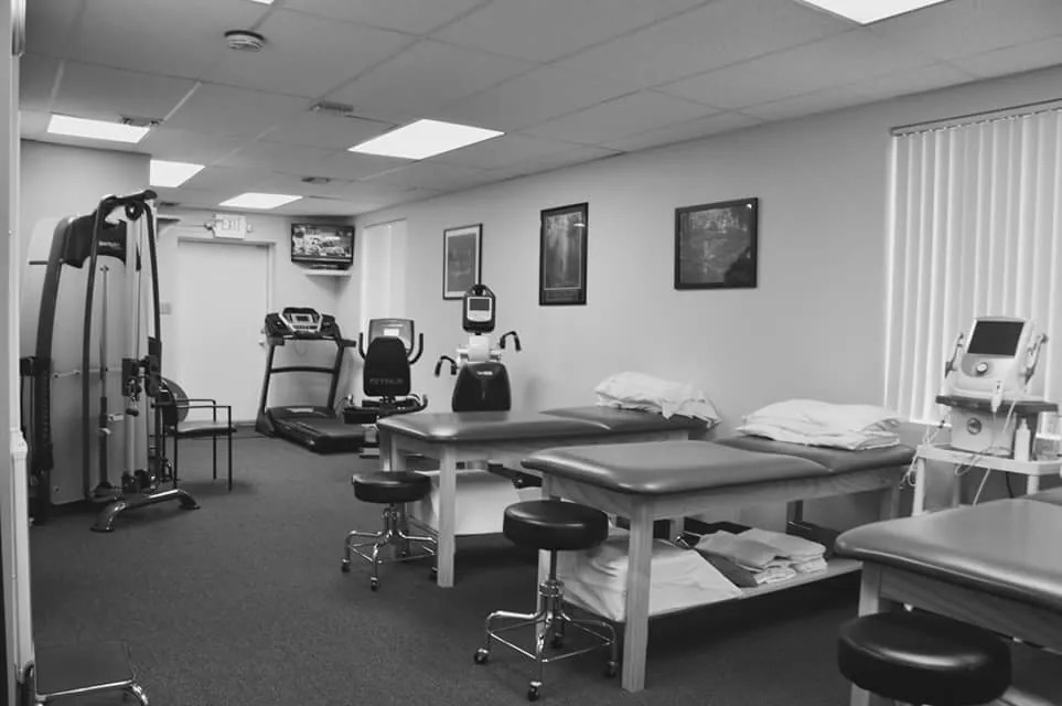 Treatment area with tables and equipment