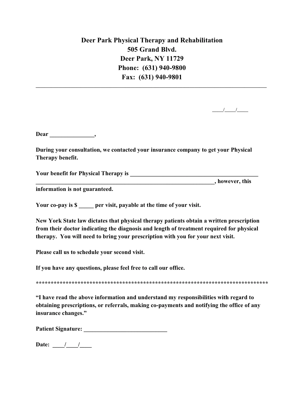 Explanation of Benefits form preview